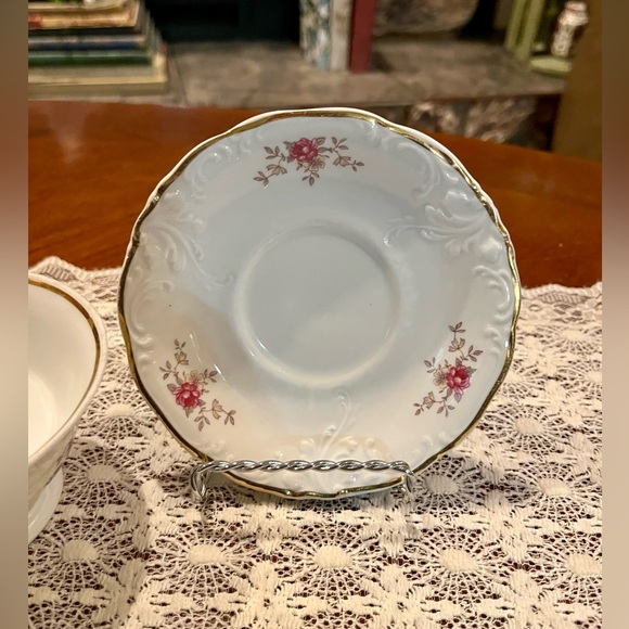 3 Sets of Wawel Pink Tea Rose Tea Cups and Saucers Made in Poland - Picture 3 of 12